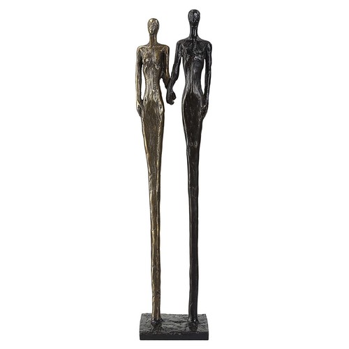 Twos Company Cast Iron Sculpture Statue Tall 20 Inch ~ Uttermost 18008