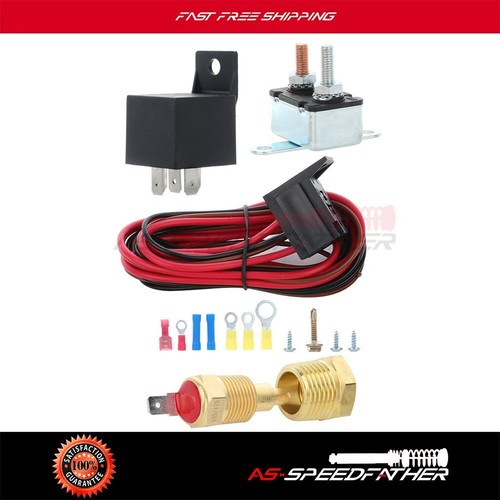175-185 Degree Electric Fan Relay Kit Cooling Fan Thermostat