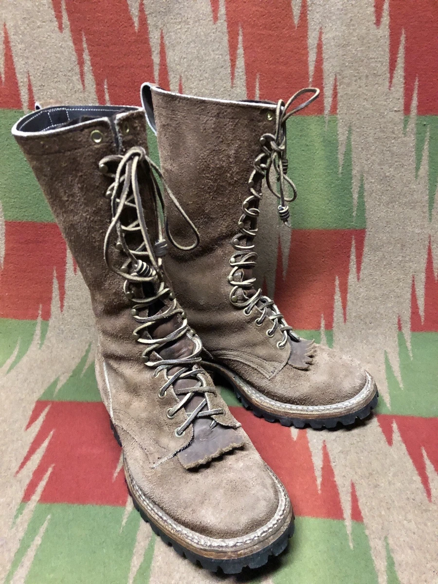 White’s Boots Original Smokejumper 12” Elk Tan Brown Roughout Sz 8 EE Logger USA