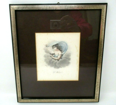 Jean Batiste Mallet Vintage Art Print Framed L'Hiver Winter 11x12.5''