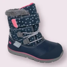 See Kai Run Gilman Navy & Pink  Waterproof Insulated Boots Toddler Sz 6 Ret $80