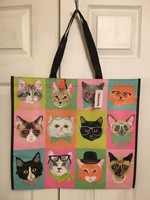 Tj Maxx Cats W/glasses Shopping Bag Reusable Eco Travel Tote Tj Maxx Cats W/glasses Shopping Bag Reusable Eco Travel Tote