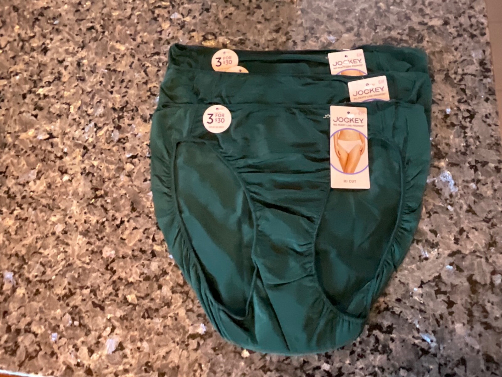 Jockey No Panty Line Promise Dark Green HiCut Panties Set of 3 Size