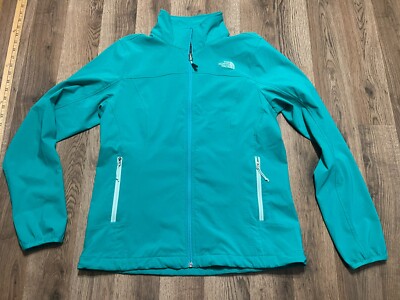 The North Face Sweater, Women's Large, Green, Full Zip, Pockets, Logo, Mock Neck