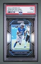 Jameson Williams #PB-13 - 2022 Chronicles Prizm Black-Silver - PSA 9 - MINT!