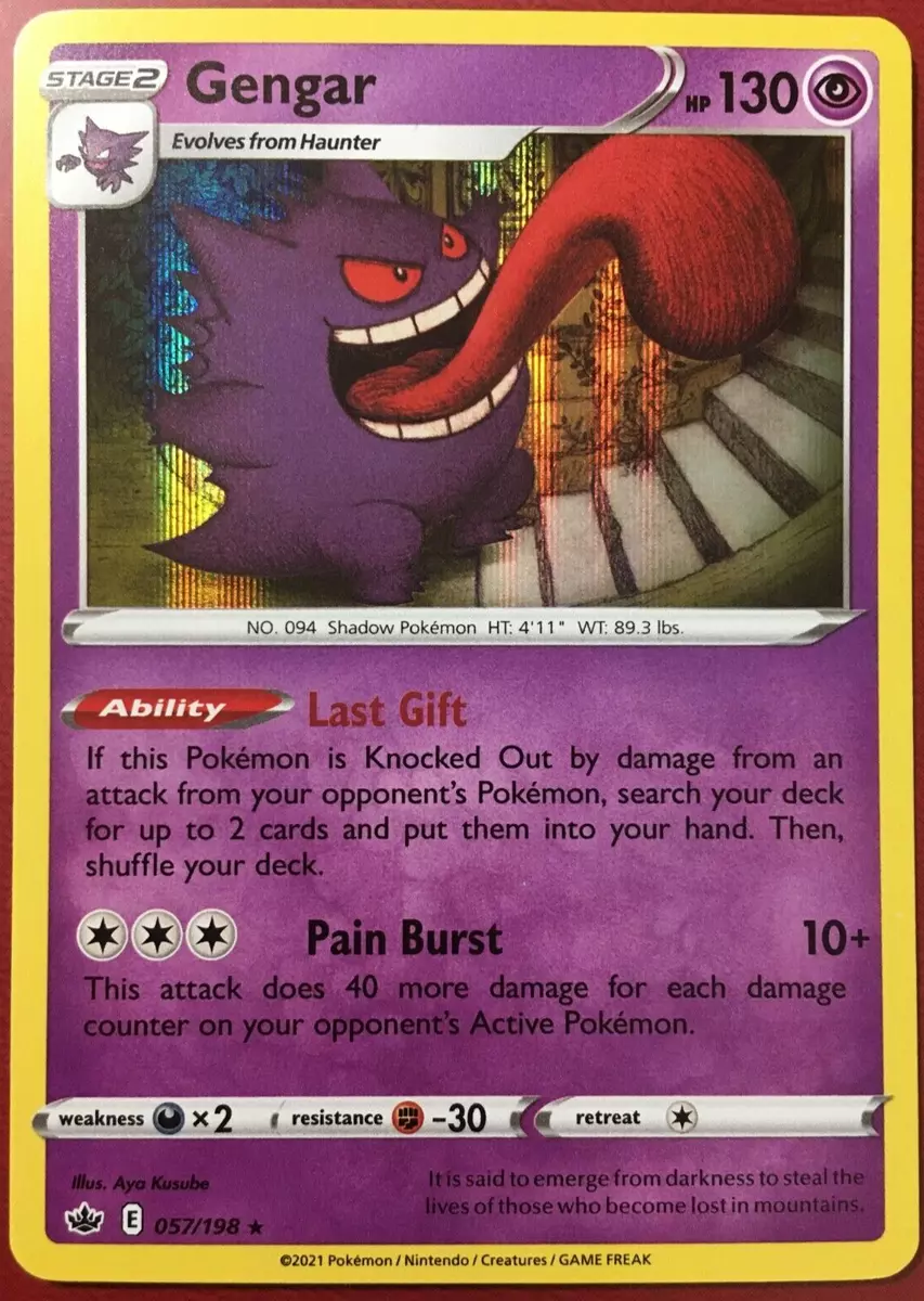 Gengar 057/198 Holo Rare Sword & Shield - Chilling Reign Pokemon 2021