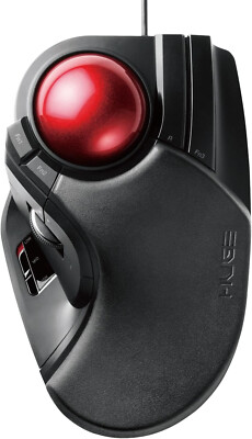 ELECOM Japan PC Trackball Maus kabelgebunden 8 Tasten Big Ball M-HT1URXBK