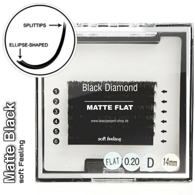 FLAT Wimpern mini  BLACK DIAMOND   Doppelspitze Matte Black 0.15 / 0.20 / CC / D