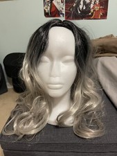 Long Grey Hair With Black Roots Wig Cosplay New In Package Wi1 