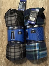2 Pair Men s Lounge Sleep PJ Pant Micro Fleece Plaid M Essential Sleepwear