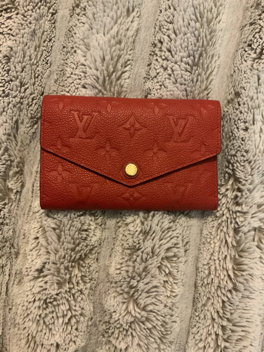 Low Price, High Value Louis Vuitton Zoe Compact Wallet Purse in Scarlet Red Empreinte SOLD