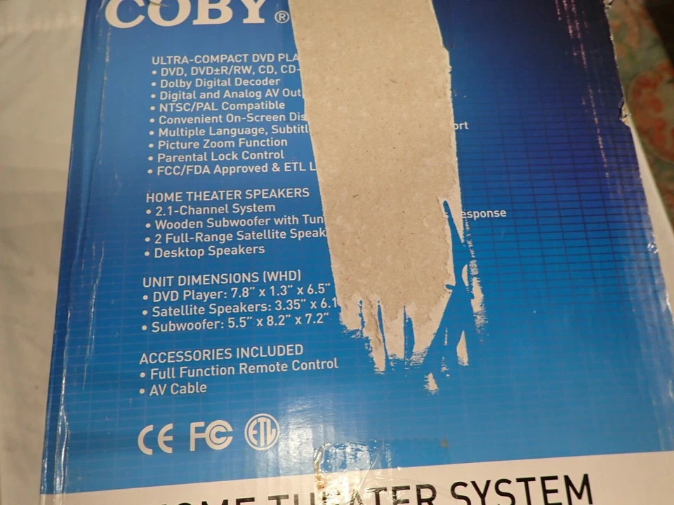 Coby DVD-419 Home Theater System 2.1 Channel 75 Watts DVD CD Speakers Bass - Image 2 of 4