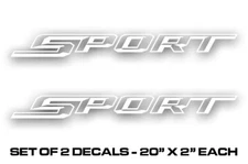 Sport Decal vinyl sticker kit 20"x2" universal USA Made Truck n Car White