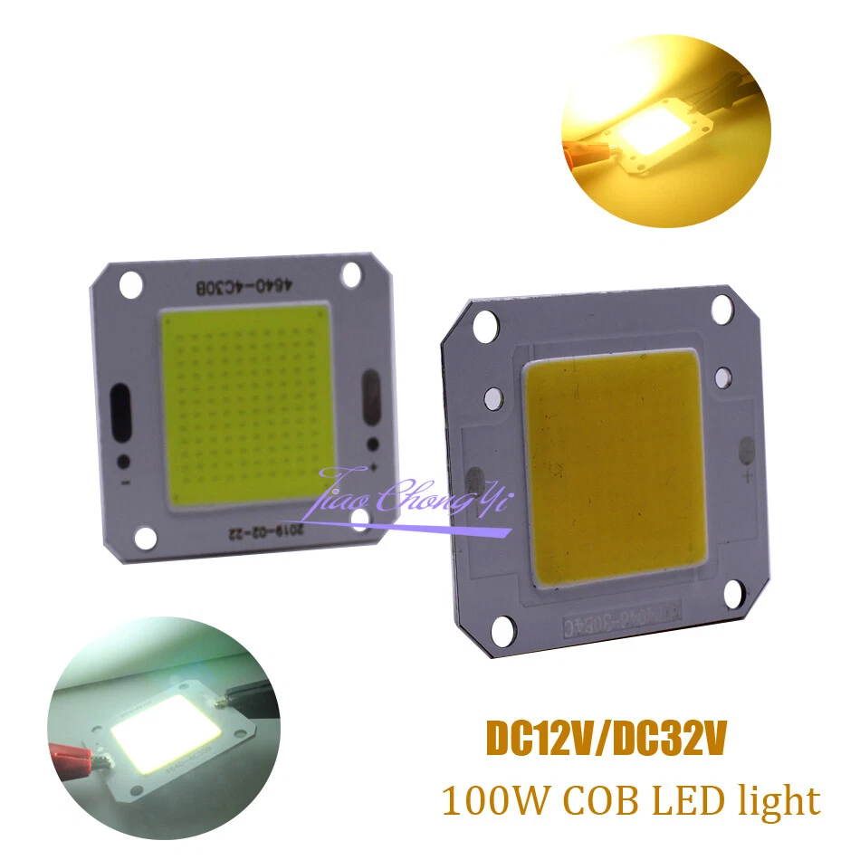 100W COB LED 40X46mm white warm white LED Chip Source for Flood Light 12V 32V