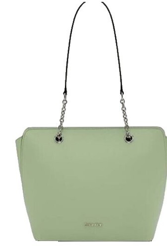 SMALL CALVIN KLEIN LIGHT GRAY GENUINE LEATHER SHOULDER BAG  display picture 2