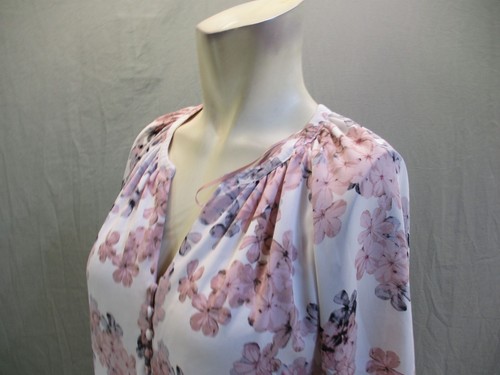 Katherine Barclay Size 6 Womens White&Floral 3/4 Sleeves V-Neck SwingDress 7W682 - Picture 4 of 9