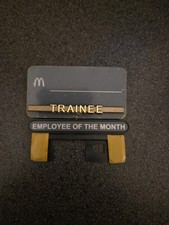 McDonald's Crew Name badge with trainee and Employee of the month