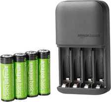 4-Bay Battery Charger for AA  AAA Rechargeable Batteries with Rechargeable AA N