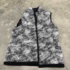 FootJoy Women Insulated Reversible Puffer Vest Golf Large Black White Sleeveless