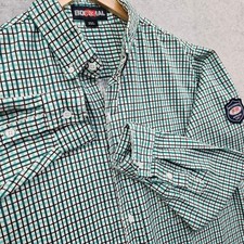 BOCOMAL FR Flame Resistant Men 2XL Plaid Long Sleeve Button Up Shirt NWOT