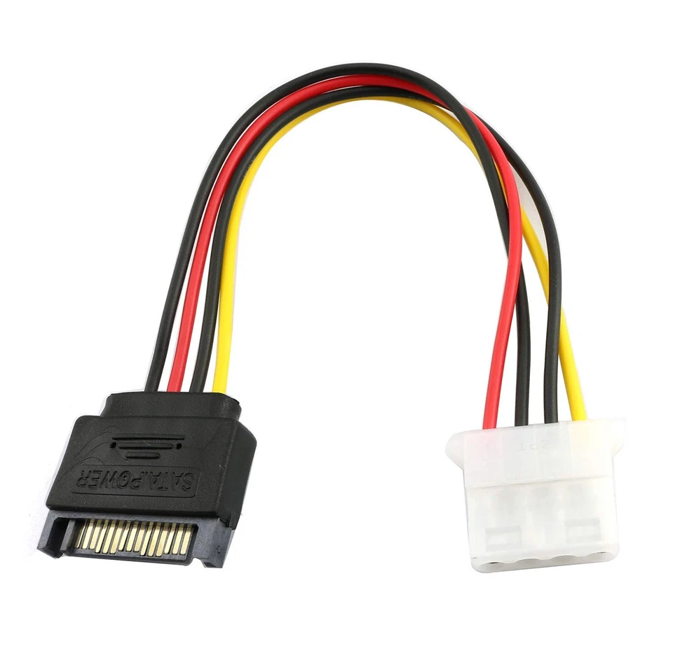 2 PCS SATA Male to IDE Molex 4Pin Female HDD Extension Power Adapter Cable - Image 2 of 4