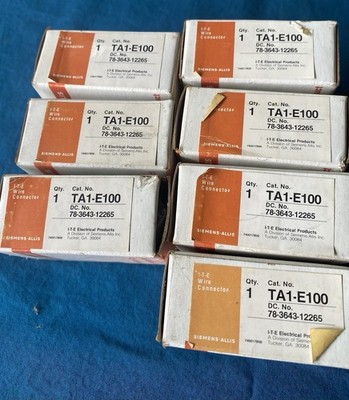 LOT OF 7 NEW IN PKG SIEMENS PRESSURE WIRE CONNECTOR TA1E100 (160-2)