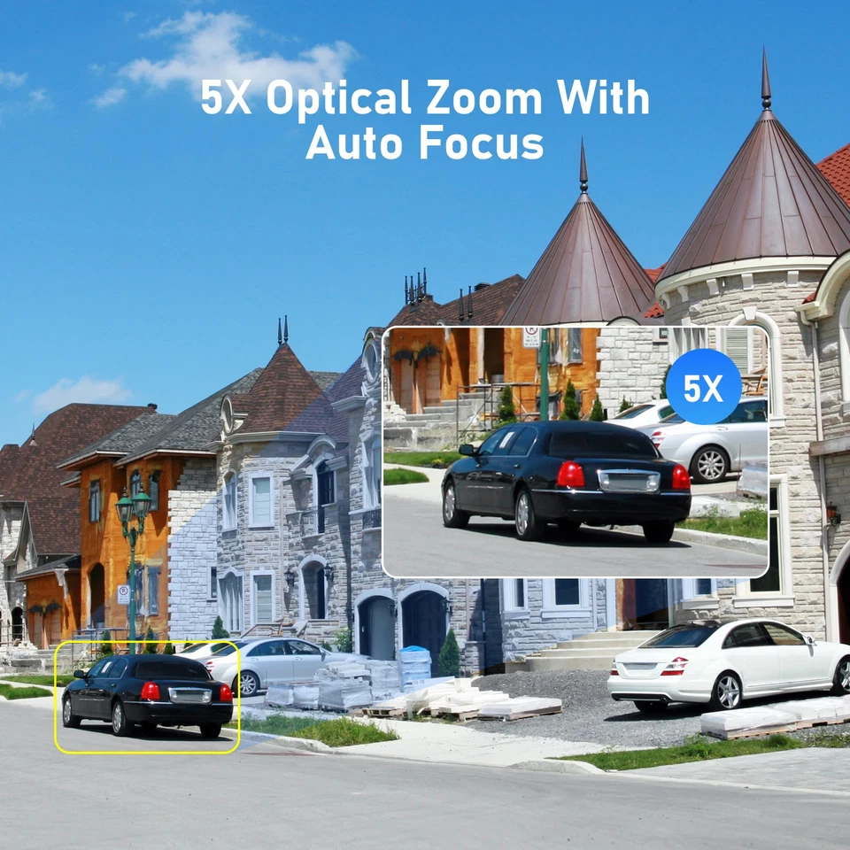 JideTech PTZ 8MP/4K 5X Zoom Security Camera Auto Tracking PoE Dome PTZ Camera - Image 4 of 4