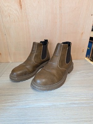 Braune Leder Arbeitsstiefel Größe EU 48 rutschfest stabil Outdoor UK 13