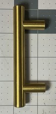 Satin Brass Stainless Steel T Bar Pull Kitchen Cabinet Handle 5  x 1 1/2  
