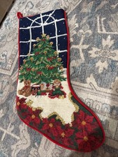 Vtg Needlepoint Christmas Stocking Christmas ...