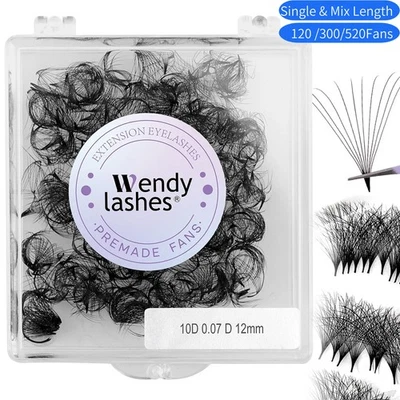 WENDY LASHES Pre made Fan Lashes Loose Russian Volume Eyelashes Cluster Extensions 3D to 20D