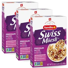 Familia Swiss Muesli Cereal, Premium Recipe with Spelt 21 Ounce (Pack of 3) 
