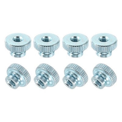 Knurled Thumb Nuts, 24Pcs M4 Carbon Steel Nut High Head Through Hole, Light Blue