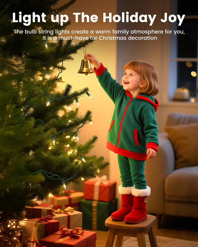 Clear Christmas String Lights 100 Count 25 Feet Incandescent Bulb Mini Lights fo - Image 4 of 4