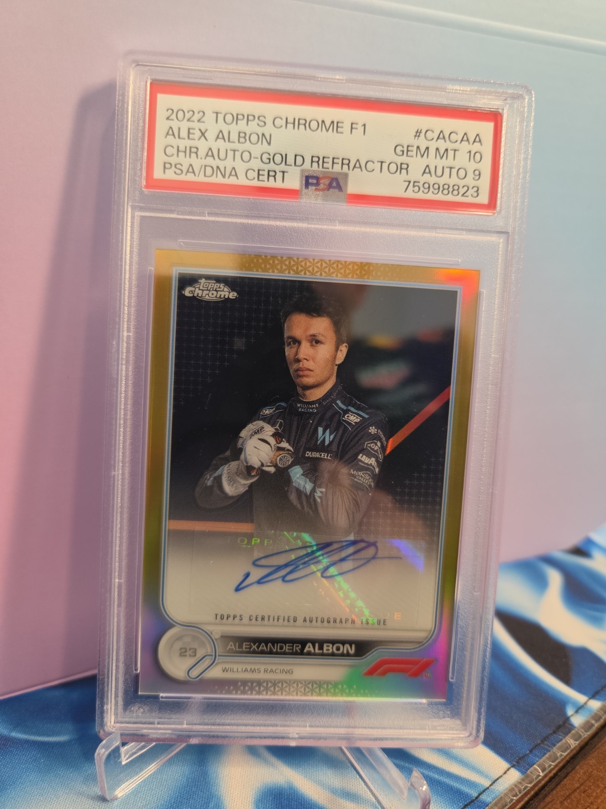 2022 Topps Chrome F1 - Alex Albon True Gold Refractor Auto (PSA 10/9) 49/50 🔥 