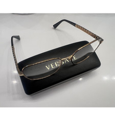 Versace Gold Metal Full Rim Eyeglasses Designer Frames