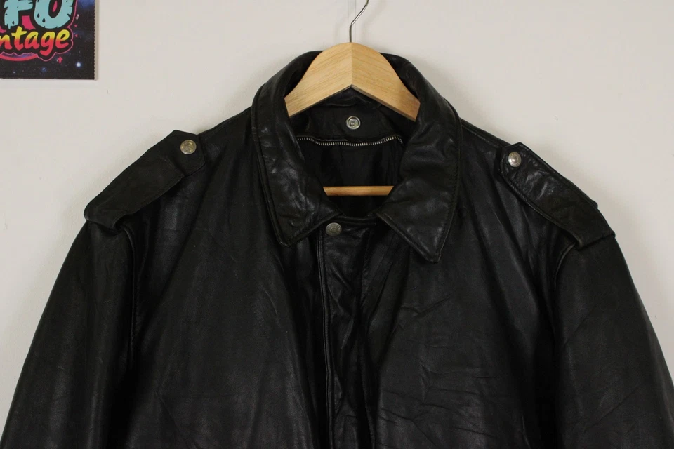 Schott A2 Bomber Leather Jacket Mens Size 46 Flight Aviator 184SM 80s Vintage - Image 2 of 4