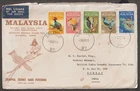 Malaya 1965 Siri Kebanhsaan series on FDC to India Cancelled M2