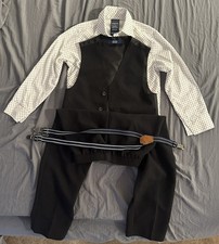 IZOD 4 Piece Set Size 5 Boys Pants, Long Sleeve Dress Shirt, Suspenders, Vest