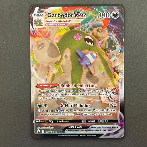 Garbodor VMAX Holo SWSH07: Evolving Skies 101/203 Ultra Rare NM