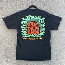 A-Lab Everything Ends Tee Men Medium Black Live While U Can Graphic Thick Cotton