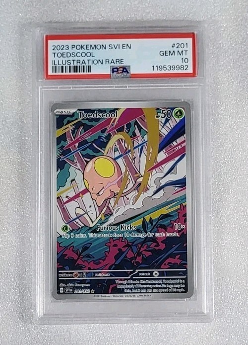 Toedscool 201/198 PSA 10 Scarlet & Violet Illustration Rare IR Pokemon