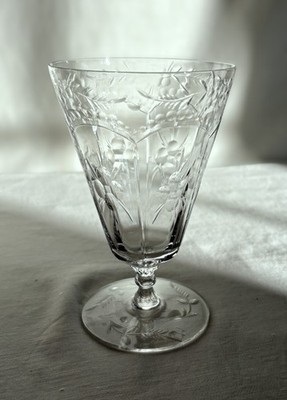 Morgantown optic crystal cut glass. 1920s. Flowers and arches.Pattern #7660-1.