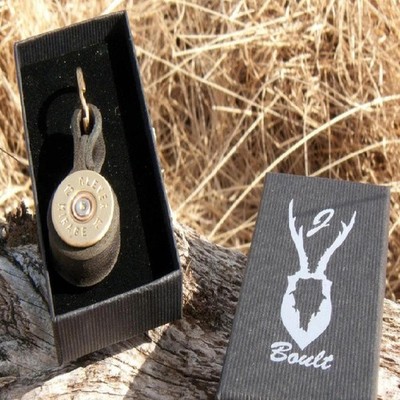 J Boult Designs - Schlüsselanhänger Schrotflinte Patrone mit Lederband
