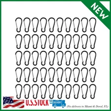 100pcs Aluminum Carabiner Spring Clip Hook Keychain Buckle Pack Bulk for Camping