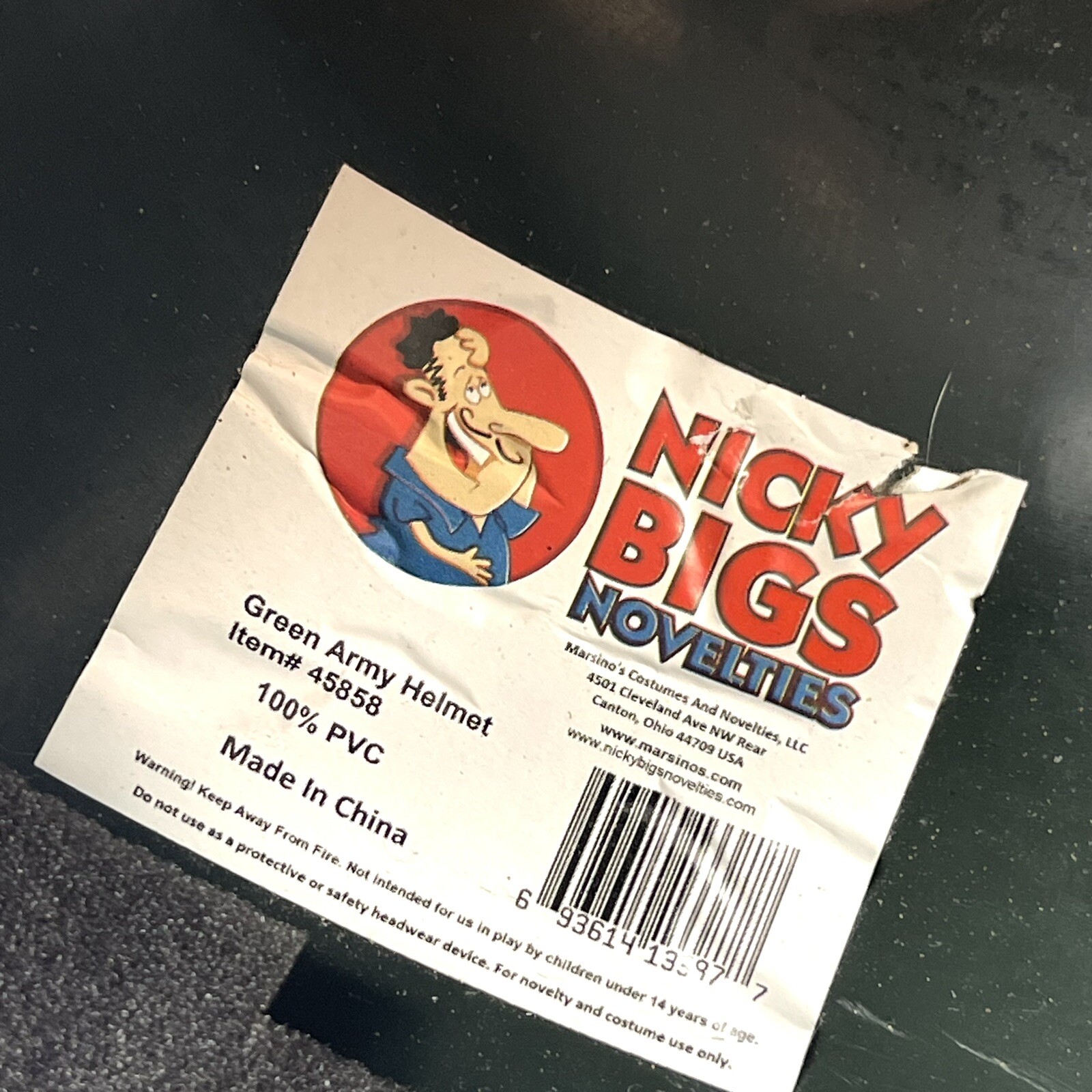 Nicky Bigs Novelties Green Army Helmet 45858 100% PVC Soldier Hat Halloween