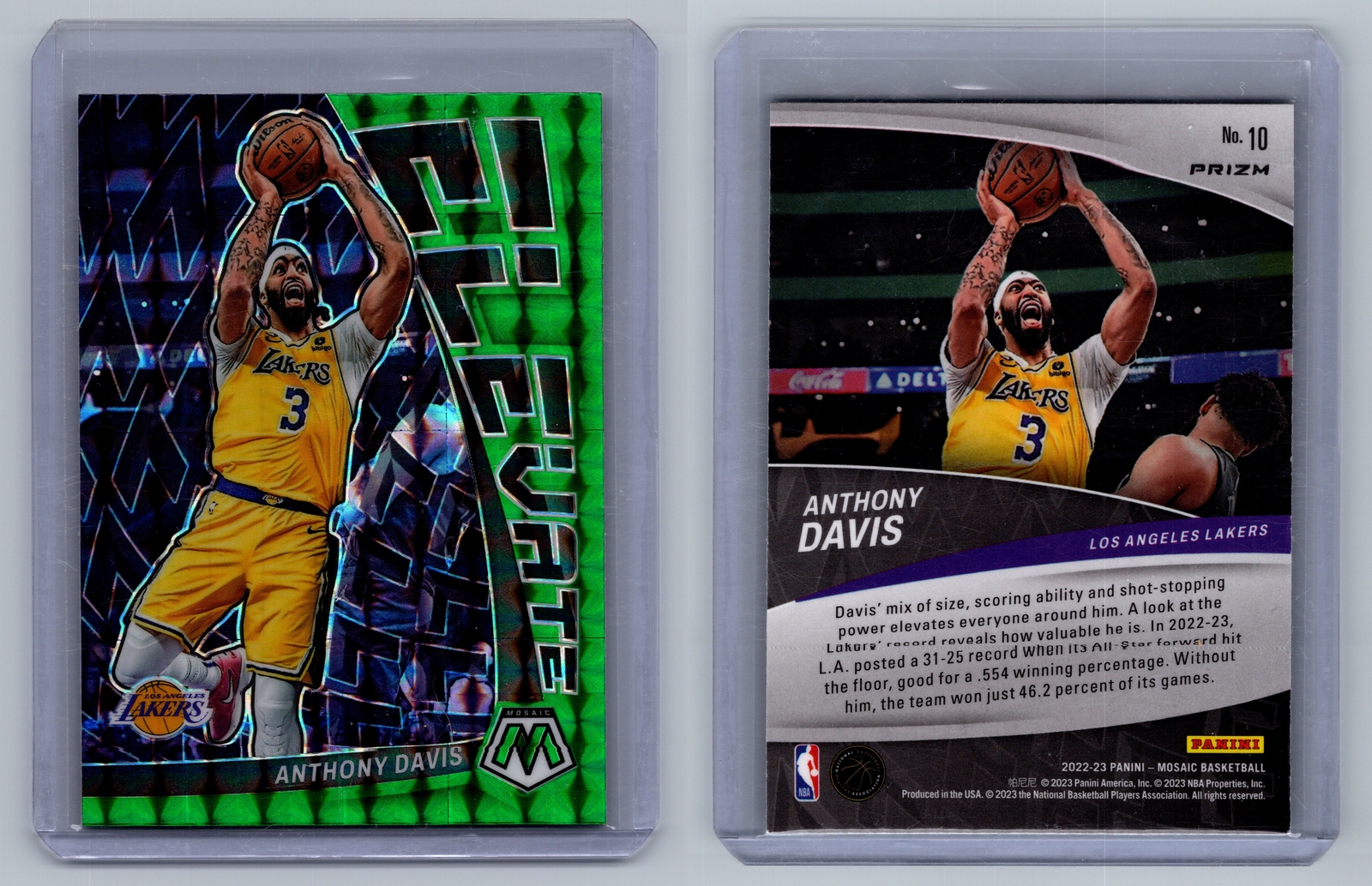 2021-22 Panini Mosaic #10 Anthony Davis Elevate Mosaic Green