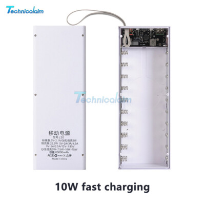 Power Bank DIY Case Wireless Fast Charge 10W / 22.5W can hold 20*18650 battery