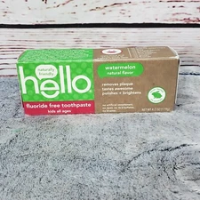 Hello Oral Care Kids Fluoride Free and SLS Free Toothpaste Natural Watermelon...
