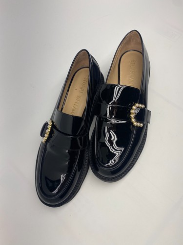 Stuart Weitzman Womens Piper Superlift Black Patent Loafer Sz 10.5B - Picture 10 of 11